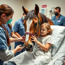 encontro entre menina internada e égua terapeuta