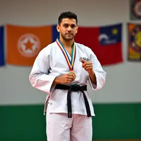 Geraldo Carvalho medalha de ouro no Paulista de Karatê
